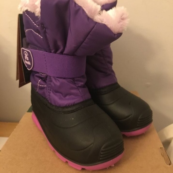 BRAND NEW toddler girl kamik snowbugf purple winter snow boots size 6 7 9 - Picture 4 of 5